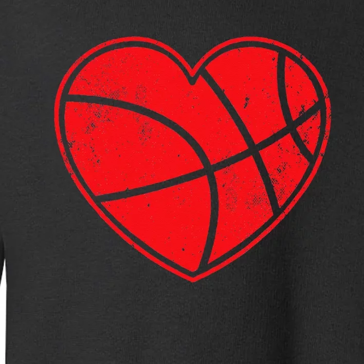 Basketball Heart Love Valentines Day Mom Toddler Sweatshirt