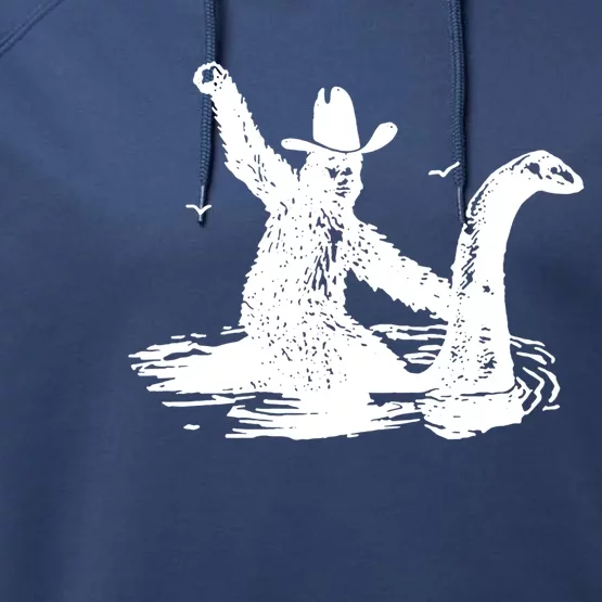 Bigfoot Hilarious Loch Ness Monster Performance Fleece Hoodie