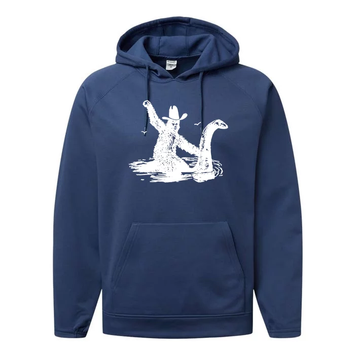 Bigfoot Hilarious Loch Ness Monster Performance Fleece Hoodie