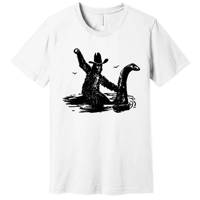 Bigfoot Hilarious Loch Ness Monster Premium T-Shirt