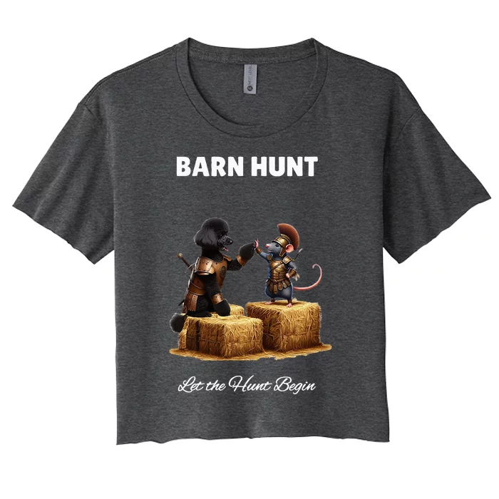 Barn Hunt Lover Cute Warrior Rat And Black Women's Crop Top Tee