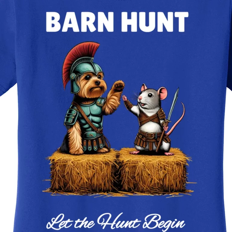 Barn Hunt Lover Cute Warrior Rat And Yorkshire Terrier Dog Gift Women's T-Shirt