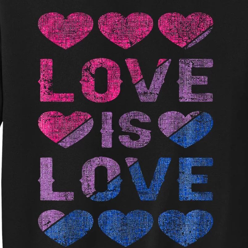 Bisexual Hearts Love is Love LGBT Pride Sweatshirt