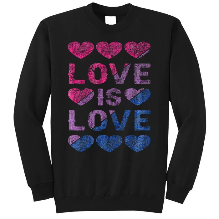 Bisexual Hearts Love is Love LGBT Pride Sweatshirt