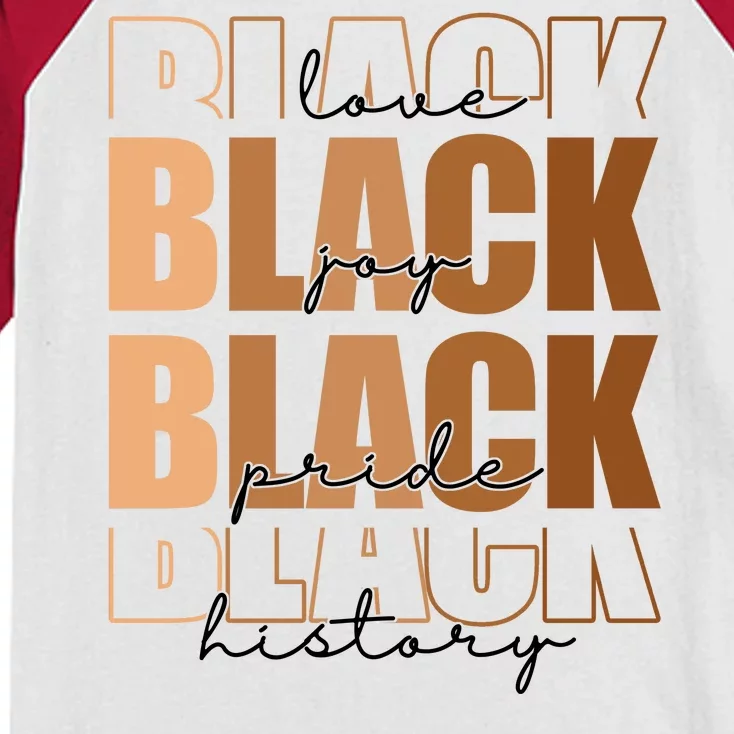 Black History Love Pride Month Melanin Kids Colorblock Raglan Jersey