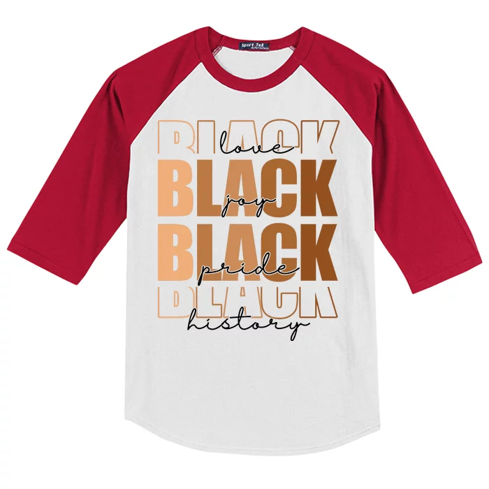 Black History Love Pride Month Melanin Kids Colorblock Raglan Jersey