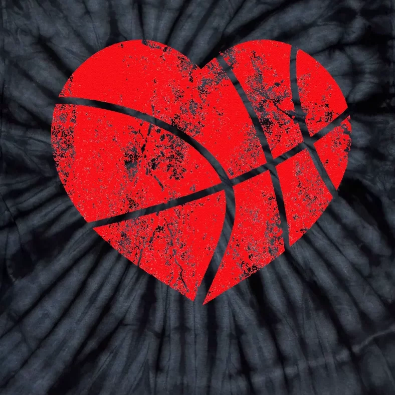 Basketball Heart Love Valentines Day Sport Player Coach Kids Tie-Dye T-Shirt