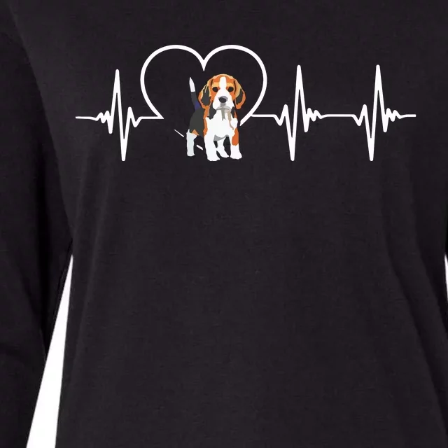 Beagle Heartbeat Love Beagle Womens Cotton Relaxed Long Sleeve T-Shirt