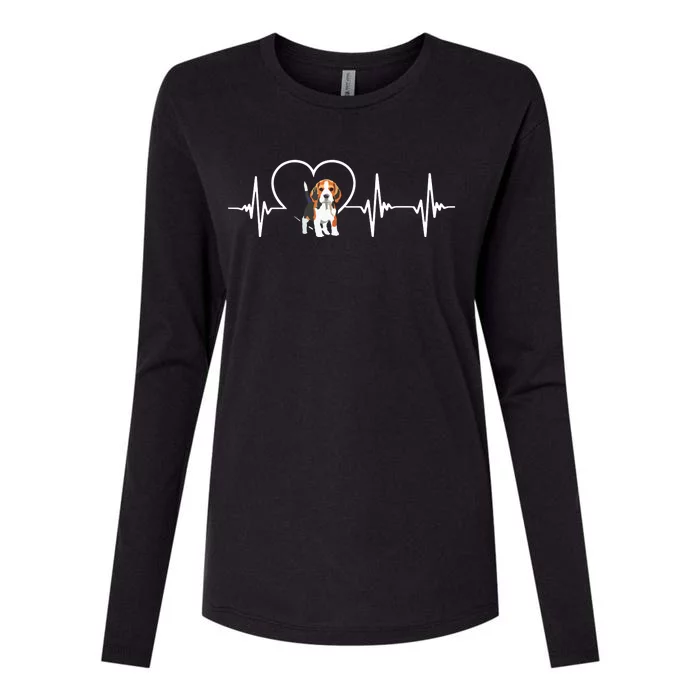 Beagle Heartbeat Love Beagle Womens Cotton Relaxed Long Sleeve T-Shirt