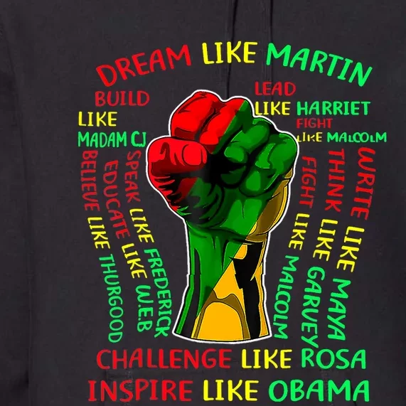 Black History Leaders Fist Hand Juneteenth African American Premium Hoodie