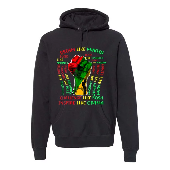 Black History Leaders Fist Hand Juneteenth African American Premium Hoodie