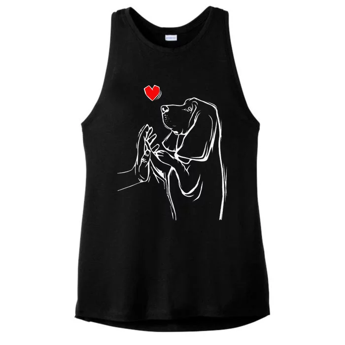 Basset Hound Love Dog Ladies Tri-Blend Wicking Tank