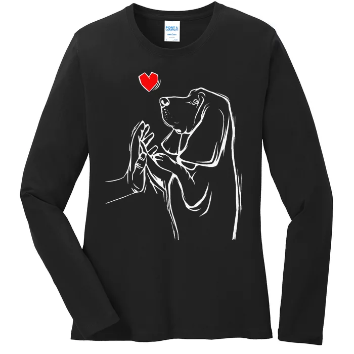 Basset Hound Love Dog Ladies Long Sleeve Shirt