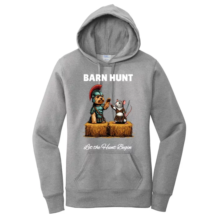 Barn Hunt Lover Cute Warrior Rat And Yorkshire Terrier Dog Gift Women's Pullover Hoodie