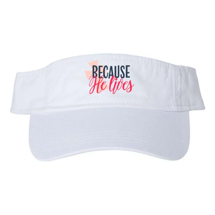 Because He Lives Jesus Cross Valucap Bio-Washed Visor