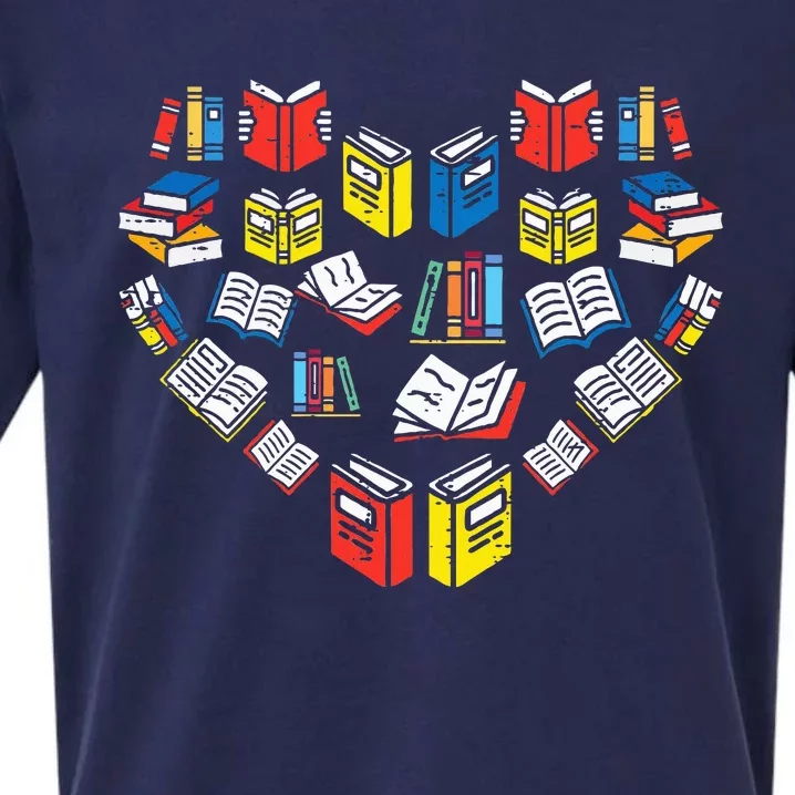 Books Heart Love Reading Teacher Librarian Bookworm Sueded Cloud Jersey T-Shirt