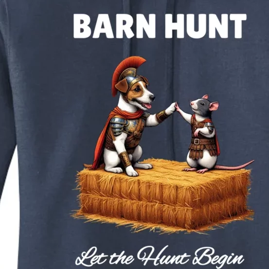 Barn Hunt Lover Cute Warrior Rat And Russell Terrier Dog Cute Gift Women's Pullover Hoodie