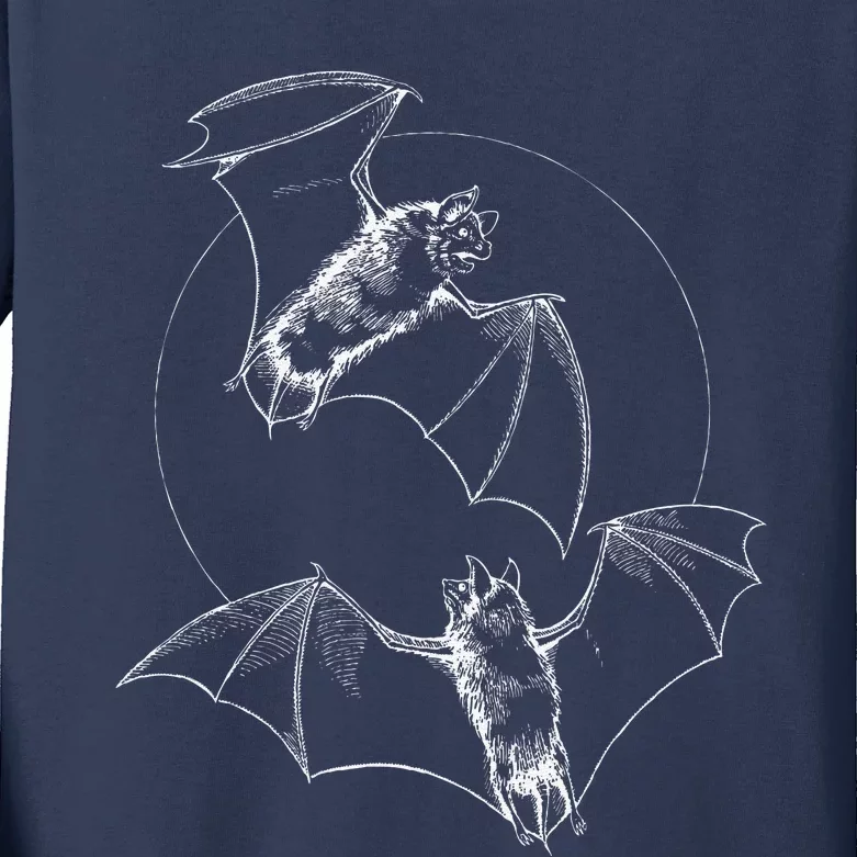 Bat Halloween Lover Gift Spooky Bat Cool Goth Bats Kids Long Sleeve Shirt