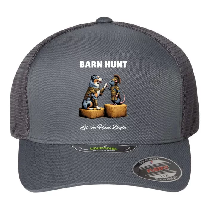 Barn Hunt Lover Cute Warrior Rat And Blue Merle Aussie Dog Cute Gift Flexfit Unipanel Trucker Cap