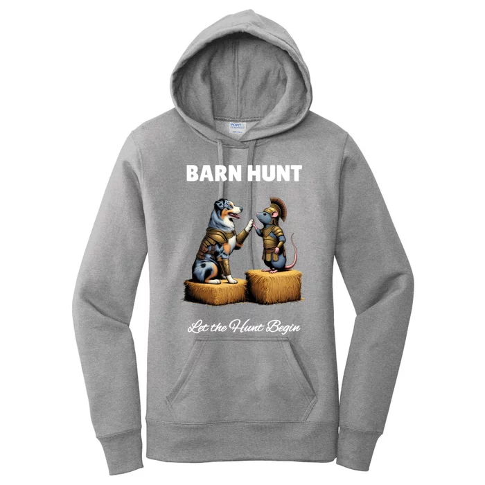 Barn Hunt Lover Cute Warrior Rat And Blue Merle Aussie Dog Cute Gift Women's Pullover Hoodie