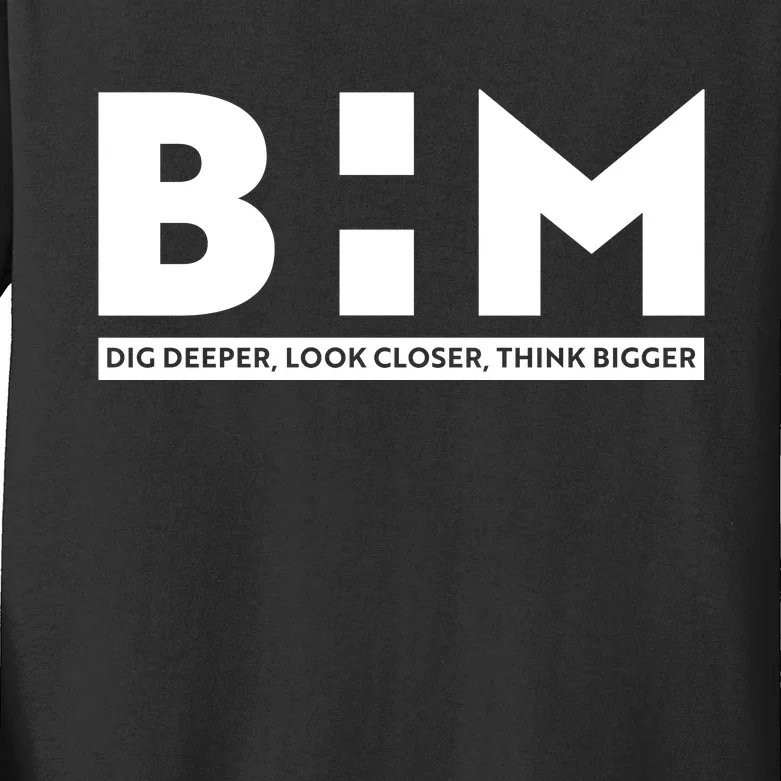 BHM Black History Month Dig Deeper Look Closer Think Bigger Kids Long Sleeve Shirt