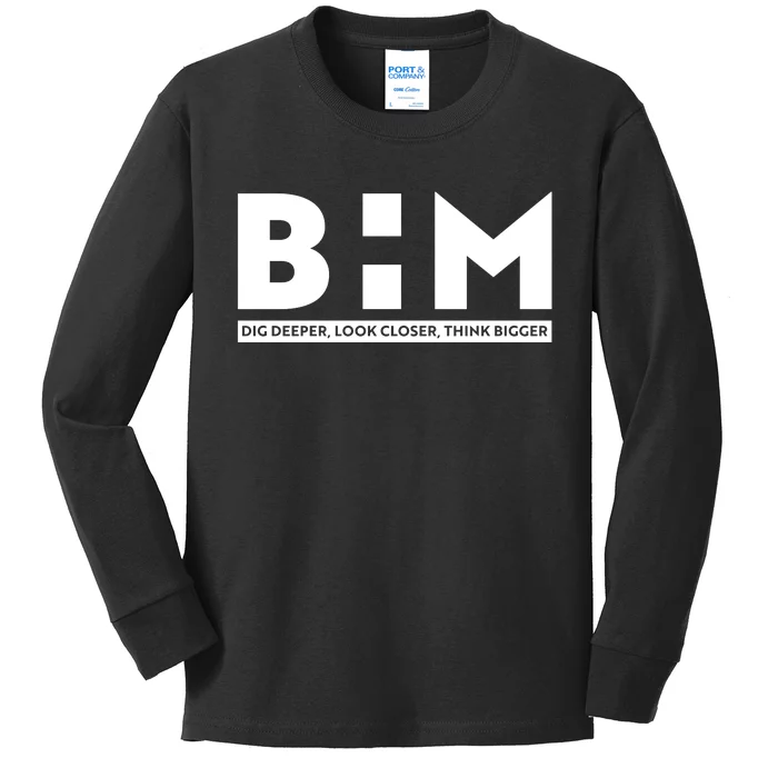 BHM Black History Month Dig Deeper Look Closer Think Bigger Kids Long Sleeve Shirt