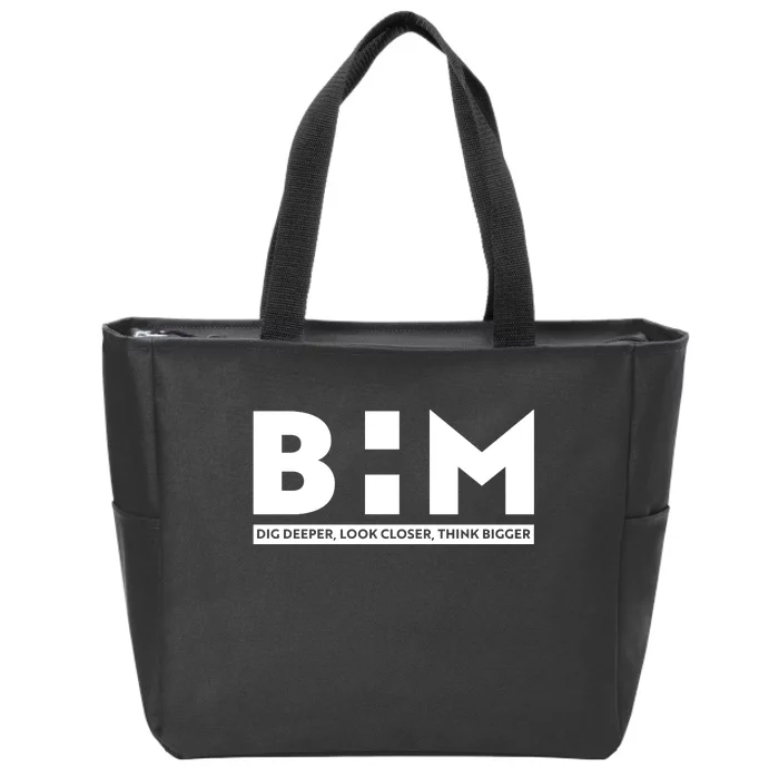 BHM Black History Month Dig Deeper Look Closer Think Bigger Zip Tote Bag