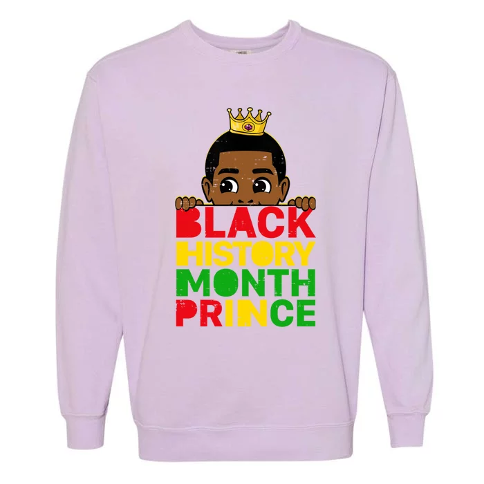 Black History Month Prince African Melanin Sons Cute Gift Garment-Dyed Sweatshirt