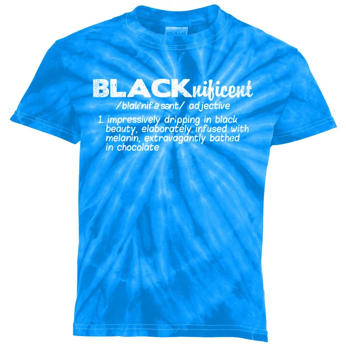 Black History Month Gift Blacknificent Gift Black Is Beautiful Gift Kids Tie-Dye T-Shirt