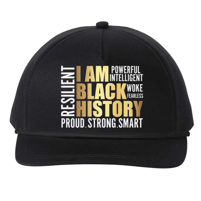 Black History Month Melanin Diversity Cute Gift Snapback Five-Panel Rope Hat