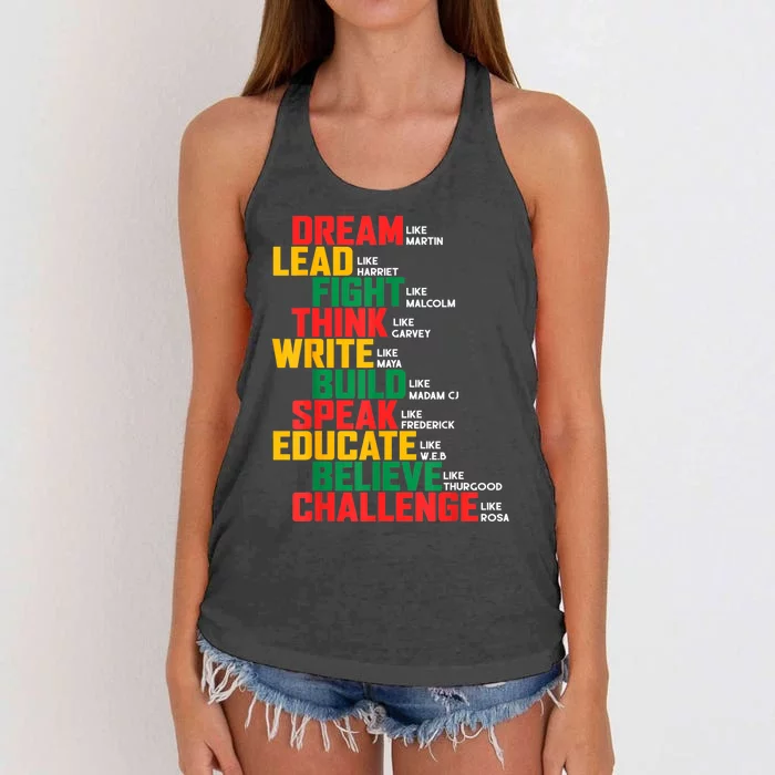 Black History Month For Men Women Women's Knotted Racerback Tank