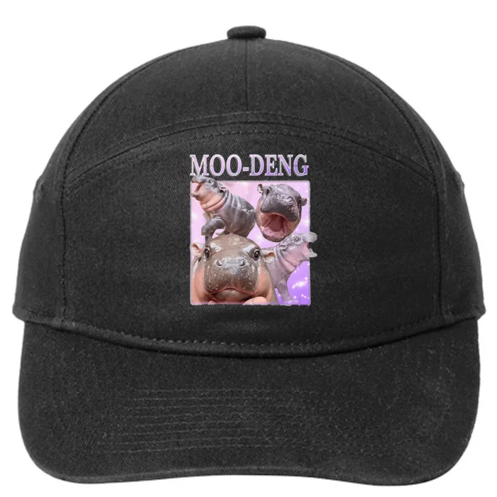 Baby Hippo Moo Deng Baby Hippo Moodeng 7-Panel Snapback Hat