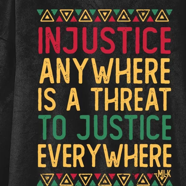 Black History Month Justice Martin Luther King Jr Quote Hooded Wearable Blanket