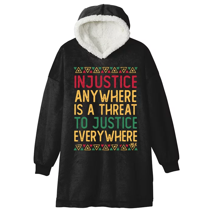 Black History Month Justice Martin Luther King Jr Quote Hooded Wearable Blanket