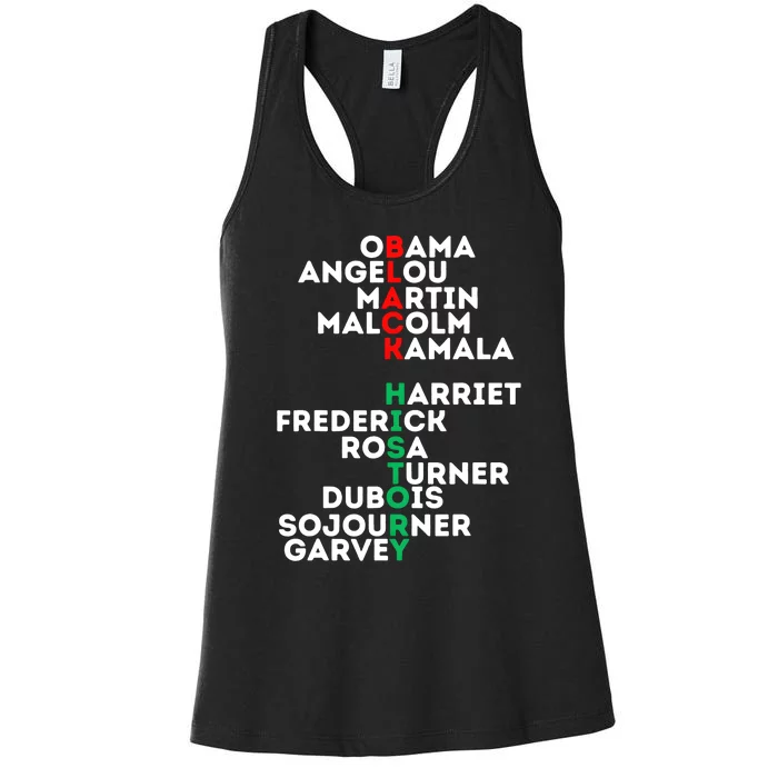 Black History Month African American Love Men Women Unity Women's Racerback Tank