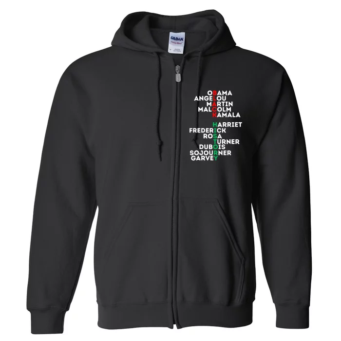 Black History Month African American Love Men Women Unity Full Zip Hoodie