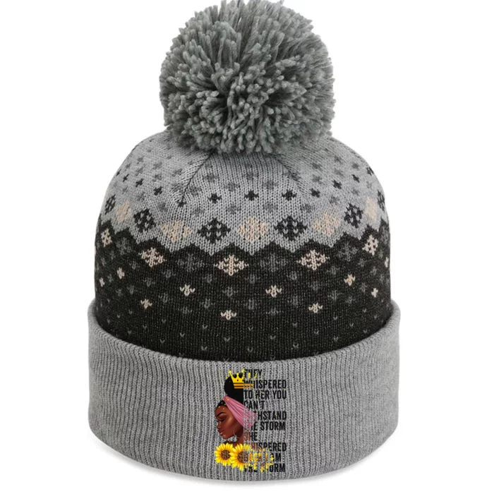 Black History Month  African Afro I Am The Storm Queen The Baniff Cuffed Pom Beanie