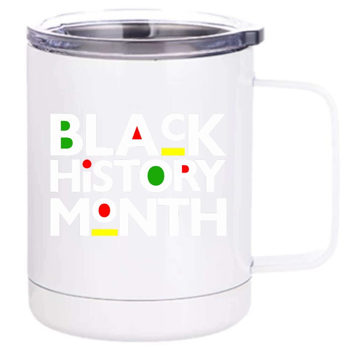 Black History Month Melanin Family Dad Mom Boy Girl Front & Back 12oz Stainless Steel Tumbler Cup