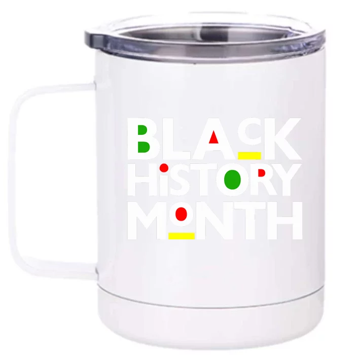 Black History Month Melanin Family Dad Mom Boy Girl Front & Back 12oz Stainless Steel Tumbler Cup