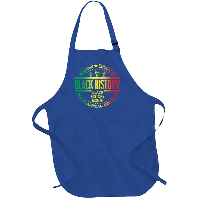 Black History Month African American Support Black History Gift Full-Length Apron With Pocket