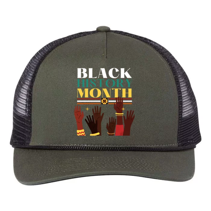 Black History Month Pride In African Heritage Equality Civil Gift Retro Rope Trucker Hat Cap