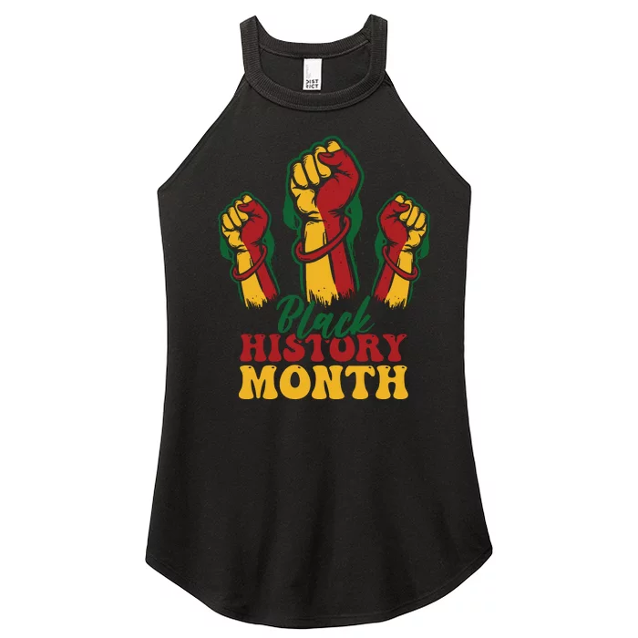 Black History Month Black Fist For Women Women’s Perfect Tri Rocker Tank