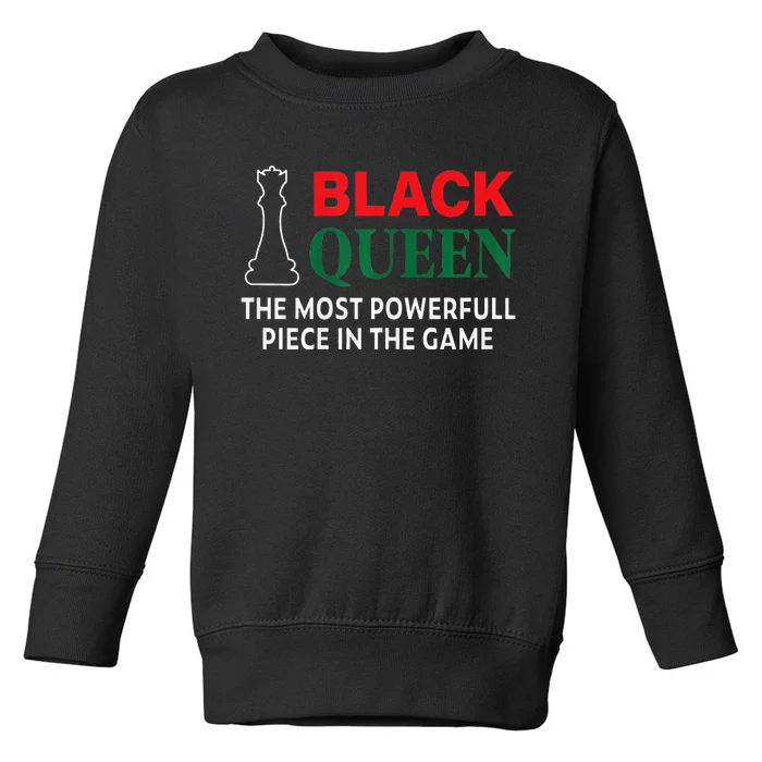 Black History Month Proud African Pride Black Queen Toddler Sweatshirt