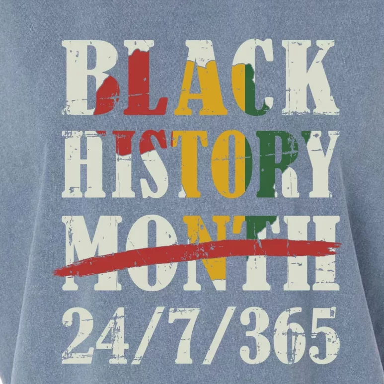 Black History Month 24/7/365 With African Map Flag Meaningful Gift Garment-Dyed Women's Muscle Tee