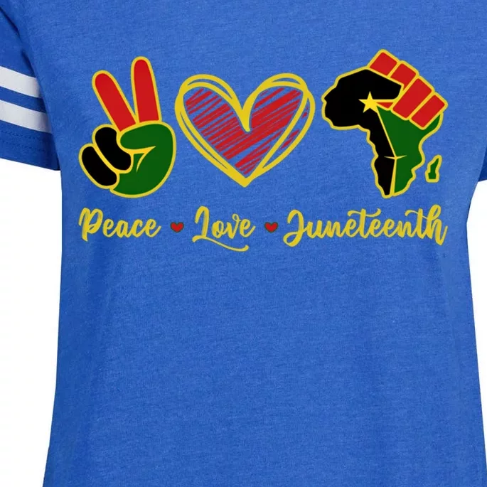 Black History Month African Peace Love Juneteenth Freedom Gift Enza Ladies Jersey Football T-Shirt