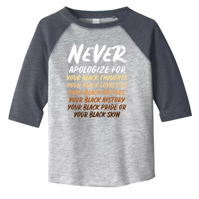 Black History Month Not Sorry For Being Black Toddler Fine Jersey T-Shirt