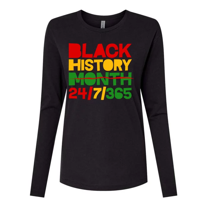 Black History Month 24 7 365 Womens Cotton Relaxed Long Sleeve T-Shirt