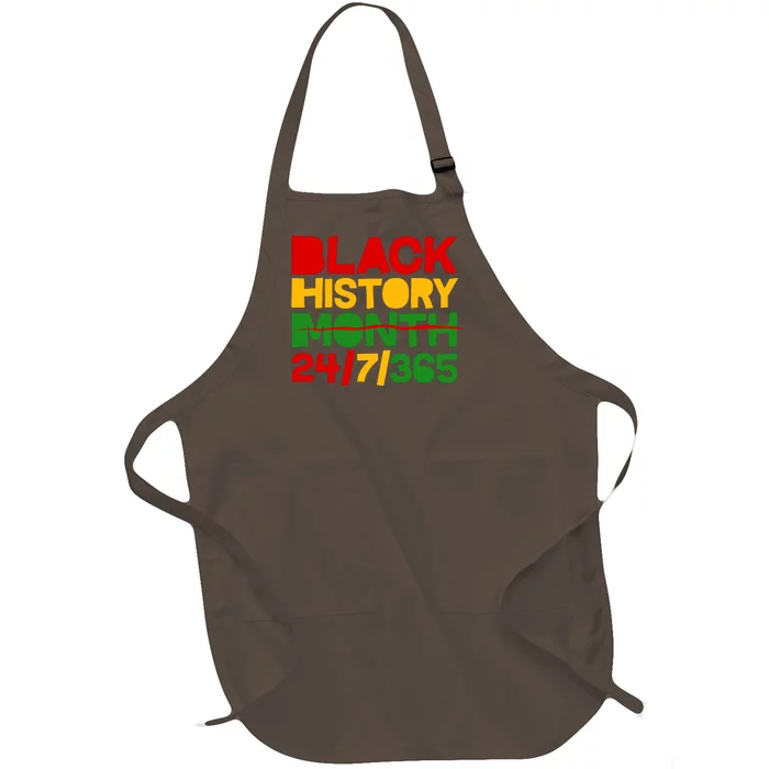 Black History Month 24 7 365 Full-Length Apron With Pocket