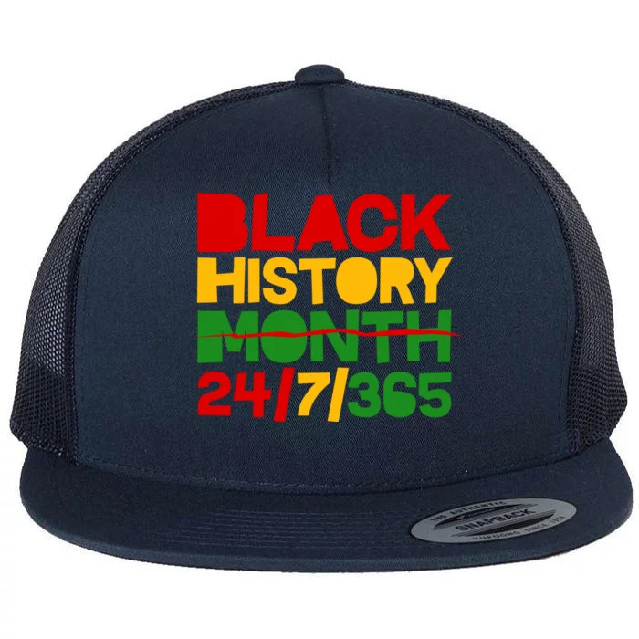 Black History Month 24 7 365 Flat Bill Trucker Hat