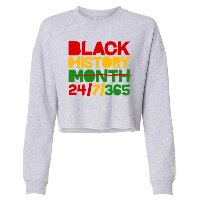 Black History Month 24 7 365 Cropped Pullover Crew